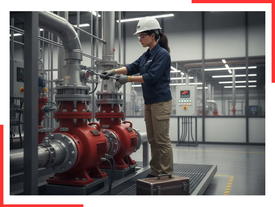 Ingeniero equipo de bombeo.